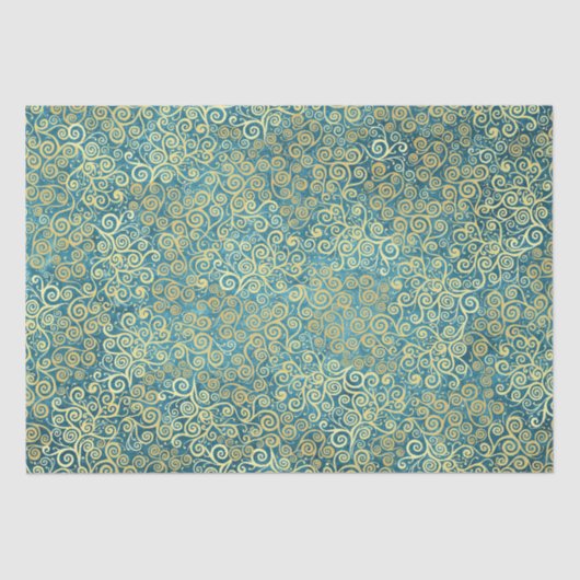 gouden wervelingen Patroon Luxe Boho Classy Tissuepapier (Voorkant)