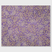  gouden wervelingen patroon meisjesachtige Paarse  Cadeaupapier (Vlak)