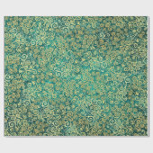 gouden wervelingen patroonluxe boho jade groen cadeaupapier (Vlak)