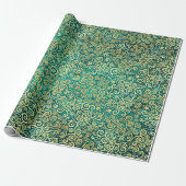 gouden wervelingen patroonluxe boho jade groen cadeaupapier (Uitgerold)