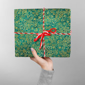 gouden wervelingen patroonluxe boho jade groen cadeaupapier