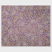  gouden wervelingen patroonluxe Paarse amethist Cadeaupapier (Vlak)