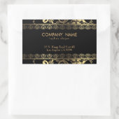 Gouden wervelkant rechthoekige sticker (Tas)