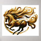 Gouden Wervelwind – Koninklijk Paard in Beweging Poster (Voorkant)
