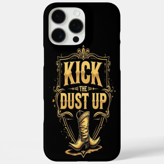 Gouden Western-tekst: Kick the Dust Up Case-Mate iPhone Case (Achterkant)