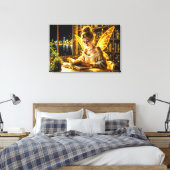 Gouden wetenschappelijke fee gouden vleugels gezel canvas afdruk (Insitu (Slaapkamer))