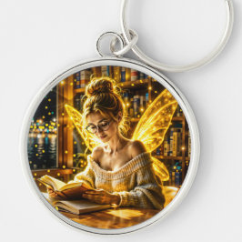 Gouden wetenschappelijke fee gouden vleugels gezel sleutelhanger