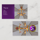 GOUDEN WETSSCHALEN, ADVOCAAT MONOGRAM Grijs Paarse Visitekaartje (Voorkant / Achterkant)