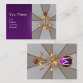 GOUDEN WETSSCHALEN, ADVOCAAT MONOGRAM Paarse Visitekaartje (Voorkant / Achterkant)