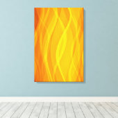 Gouden wevende golven abstract drieluik canvas afdruk (Insitu (Houten vloer))