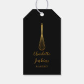 Gouden Whisk Bakkerij Patisserie Goud Zwart Cadeaulabel (Voorkant)