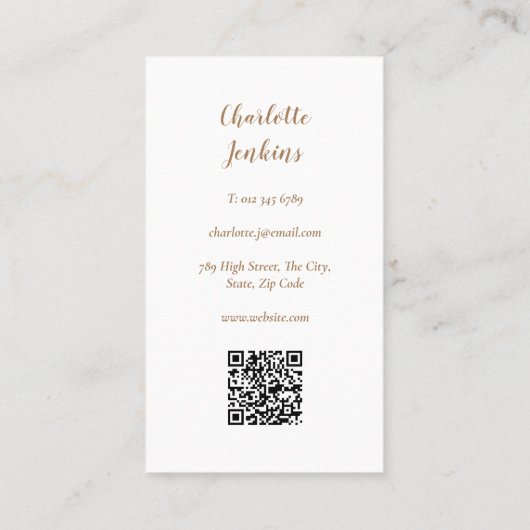 Gouden Whisk Bakkerij Patisserie Marmer QR Code Visitekaartje (Achterkant)