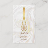 Gouden Whisk Bakkerij Patisserie Marmer QR Code Visitekaartje (Voorkant)