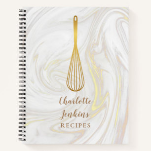 Gouden Whisk Marmeren Swirls Recept Cookbook Notitieboek