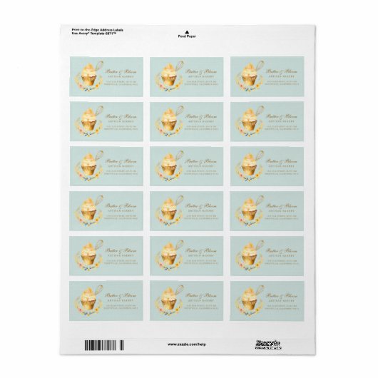 Gouden Whisky & Cupcake, Bakker Bakkerij Chef Cate Etiket (Full Sheet)