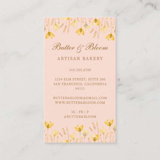 Gouden Whisky & Cupcake, Bakker Bakkerij Chef Cate Visitekaartje (Achterkant)