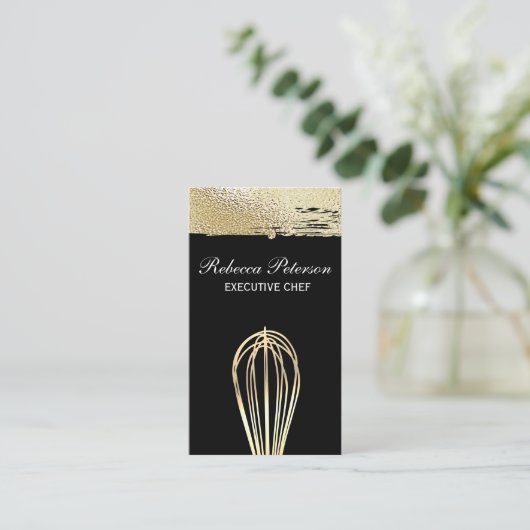 Gouden whisky en gouden Folie geborsteld Visitekaartje (Staand voorkant)