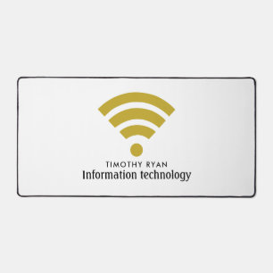Gouden Wi-Fi Logo, Informatie Technologie, Compute Bureaumat