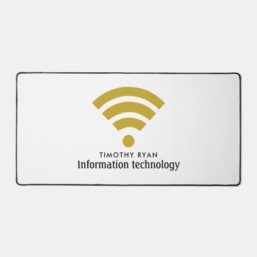 Gouden Wi-Fi Logo, Informatie Technologie, Compute Bureaumat (Voorkant)