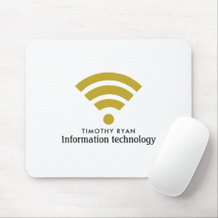 Gouden Wi-Fi Logo, Informatie Technologie, Compute Muismat