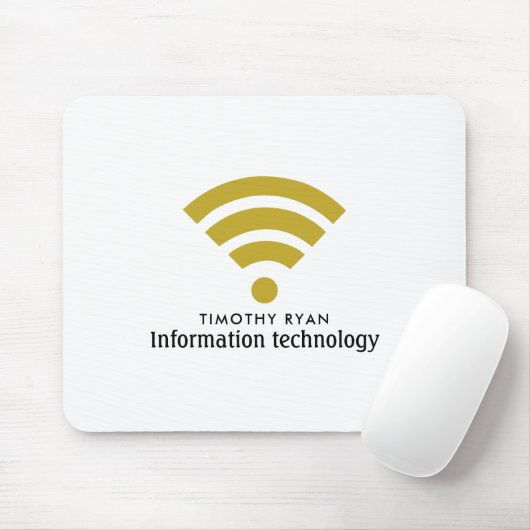 Gouden Wi-Fi Logo, Informatie Technologie, Compute Muismat (Met muis)