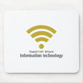 Gouden Wi-Fi Logo, Informatie Technologie, Compute Muismat (Voorkant)