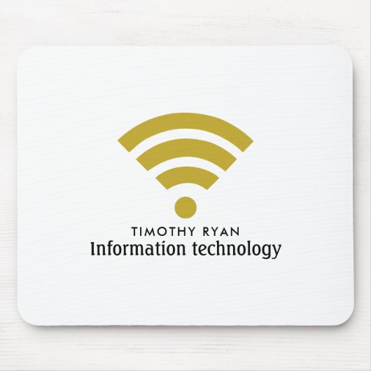 Gouden Wi-Fi Logo, Informatie Technologie, Compute Muismat (Voorkant)
