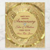 Gouden wieden Sjabloon Wijn Etiket (Enkel label)