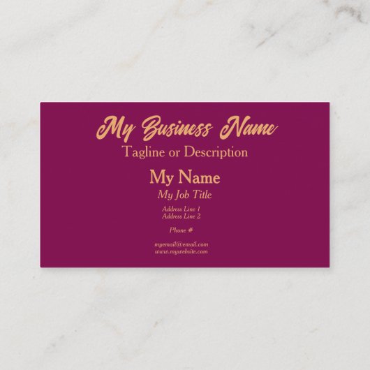 Gouden wijn en zwarte kleurblokken generiek visitekaartje (Achterkant)