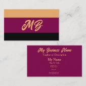 Gouden wijn en zwarte kleurblokken generiek visitekaartje (Voorkant / Achterkant)