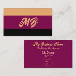 Gouden wijn en zwarte kleurblokken generiek visitekaartje