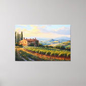 Gouden wijngaarden van Toscane: een rustiek platte Canvas Afdruk (Voorkant)
