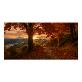 Gouden Wijngaardpad – Piedmont Landschapsposter Perfect Poster