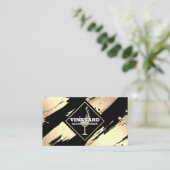 Gouden wijnglas | Geborsteld goud Visitekaartje (Staand voorkant)