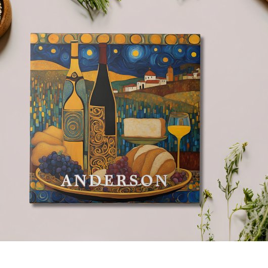 Gouden wijnglas stilleven tegeltje