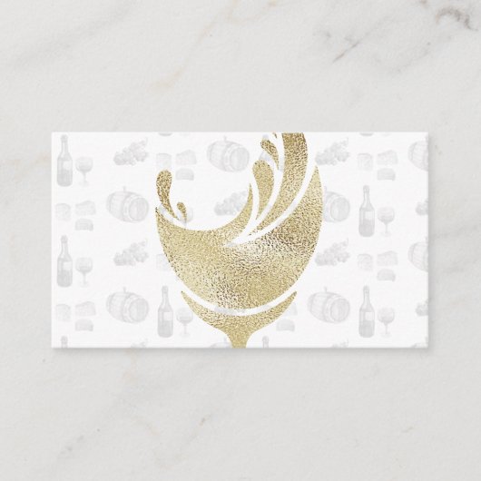 Gouden wijnglas visitekaartje (Voorkant)