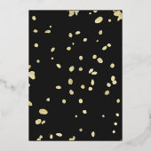 Gouden wijnglas vlinder bruiloft folie uitnodiging (Achterkant)