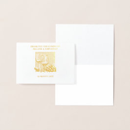 Gouden wijnglazen druiven elegante wijngaard wijnm folie kaarten