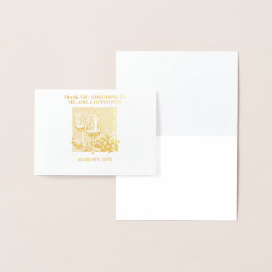 Gouden wijnglazen druiven elegante wijngaard wijnm folie kaarten