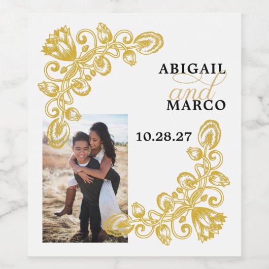  gouden wijnlabel wijn etiket (Enkel label)