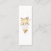 Gouden wijnmakerij Elegante Sommelier Wijnmaker Mini Visitekaartje (Voorkant)