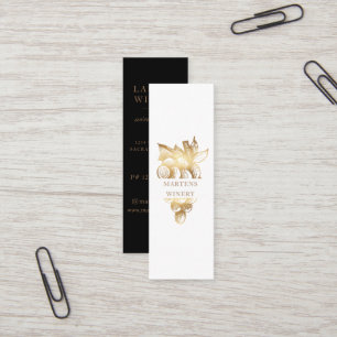 Gouden wijnmakerij Elegante Sommelier Wijnmaker Mini Visitekaartje