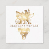 Gouden wijnmakerij Sommelier Elegant Vierkante Visitekaartje (Voorkant)