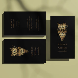 Gouden wijnmakerij Sommelier Elegant Visitekaartje