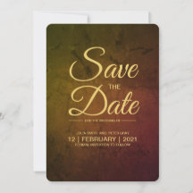 Gouden wijnscript "Save The Date"-uitnodiging