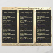 Gouden wijnstokken en zwart Menu & Prijzen (Achterkant)