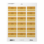 Gouden wild dier bont patroon etiket (Full Sheet)