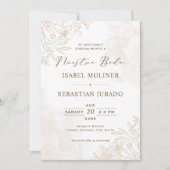 Gouden Wildbloem Nuestra Boda Spaanse bruiloft Kaart (Voorkant)