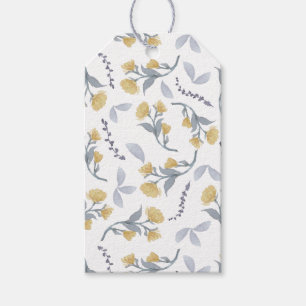 Gouden Wildbloem Patroon Cadeaulabel