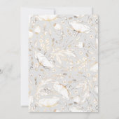 Gouden Wildbloemen Grijs en Wit Bruiloft Menu Kaart (Achterkant)